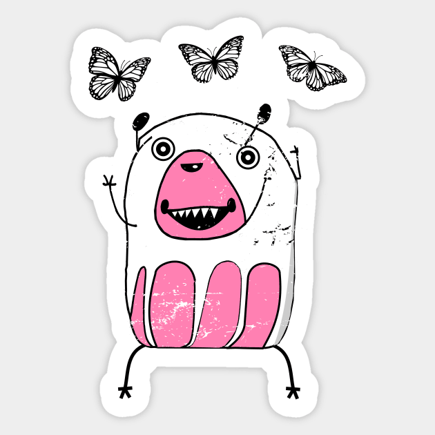 Bramble the bear cub chasing  butterflies Sticker by Tiberiuss